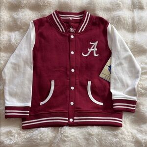 Creative Knitwear University of Alabama Red and White Varsity Jacket